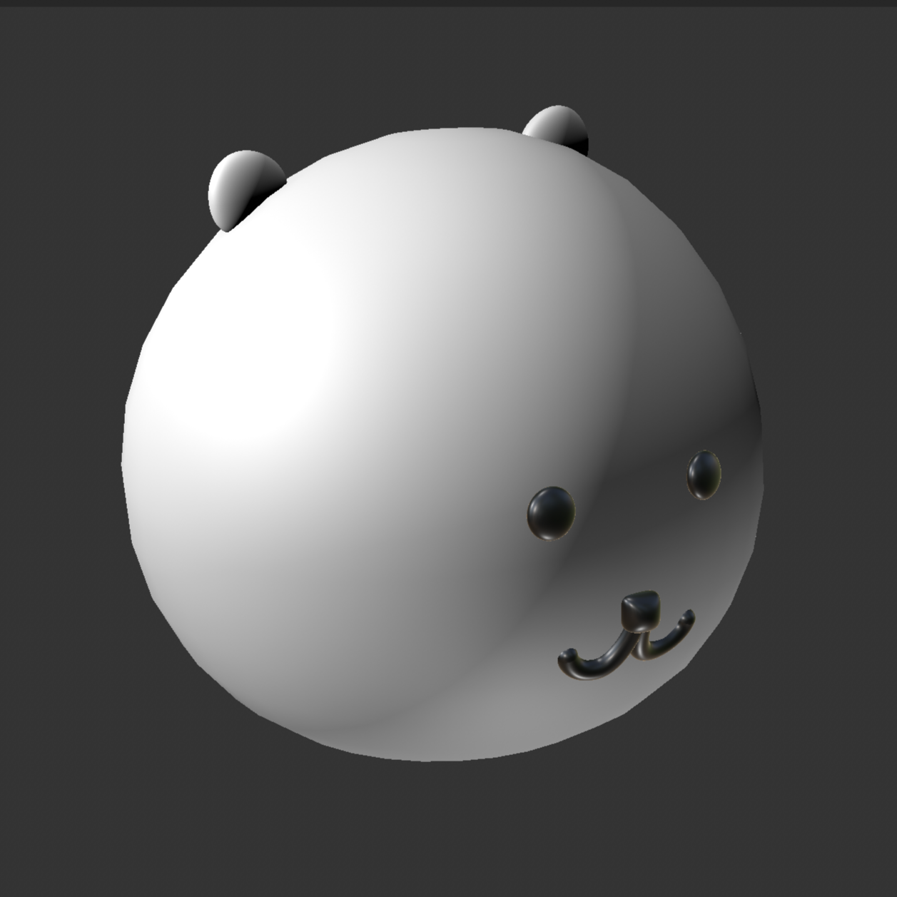 PElevated front view showing the face and both ears