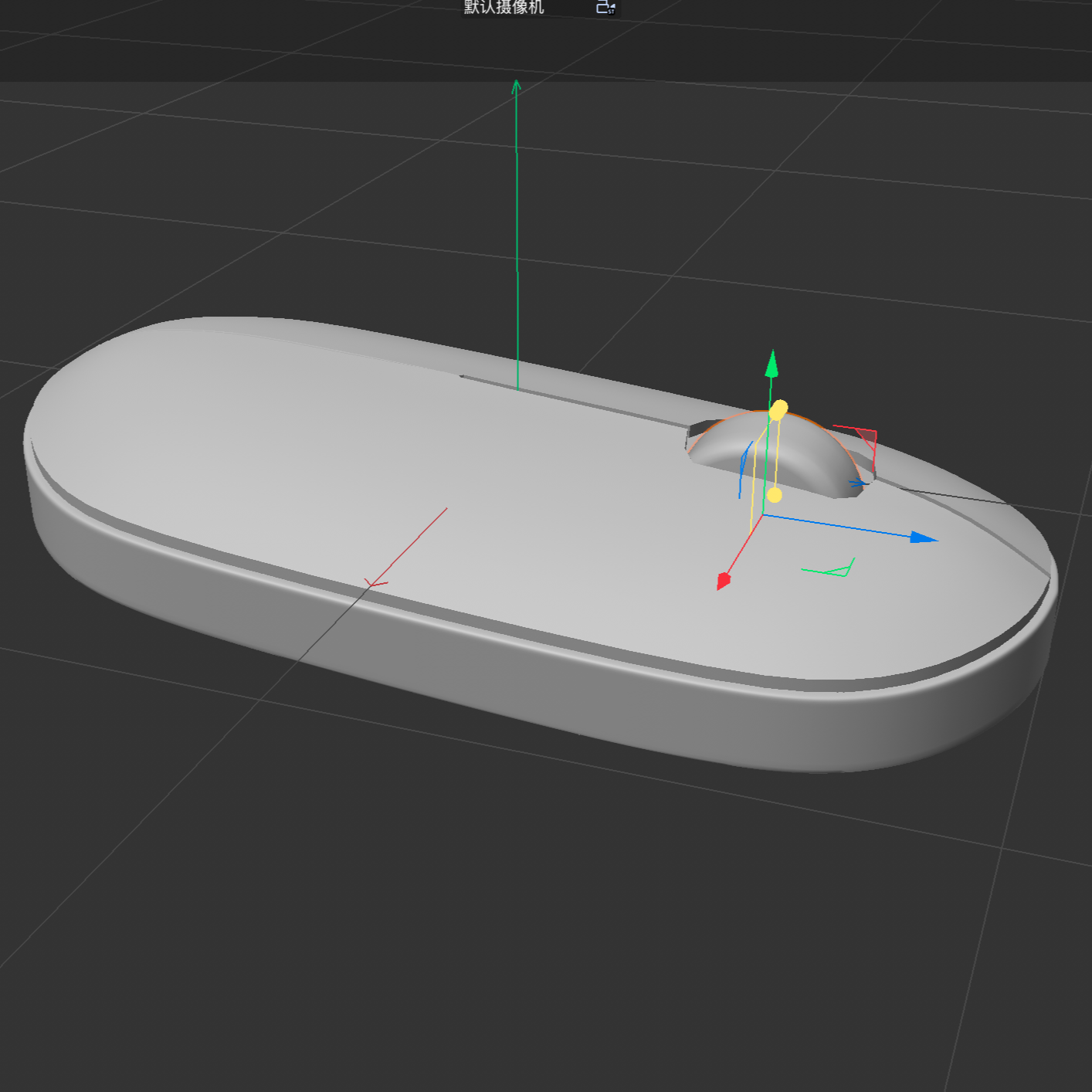 Mouse model showing the base and scroll wheel area during modelling