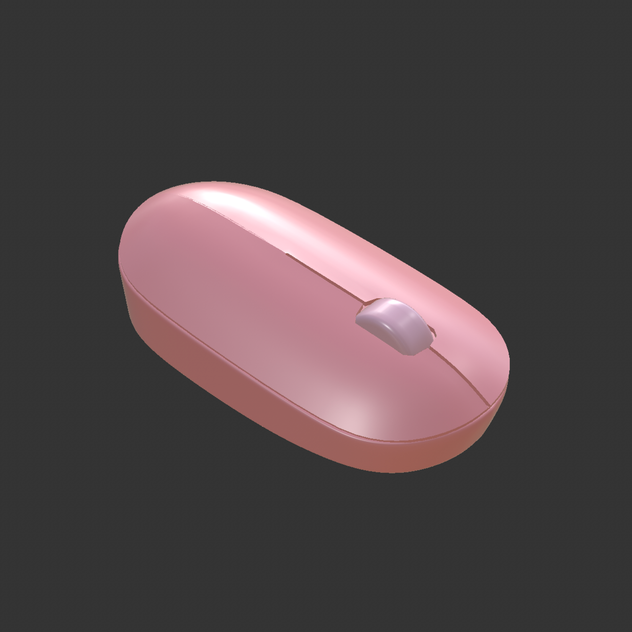 Final pink mouse model with a rounded body and scroll wheel